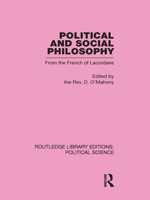 cover image of Political and Social Philosophy